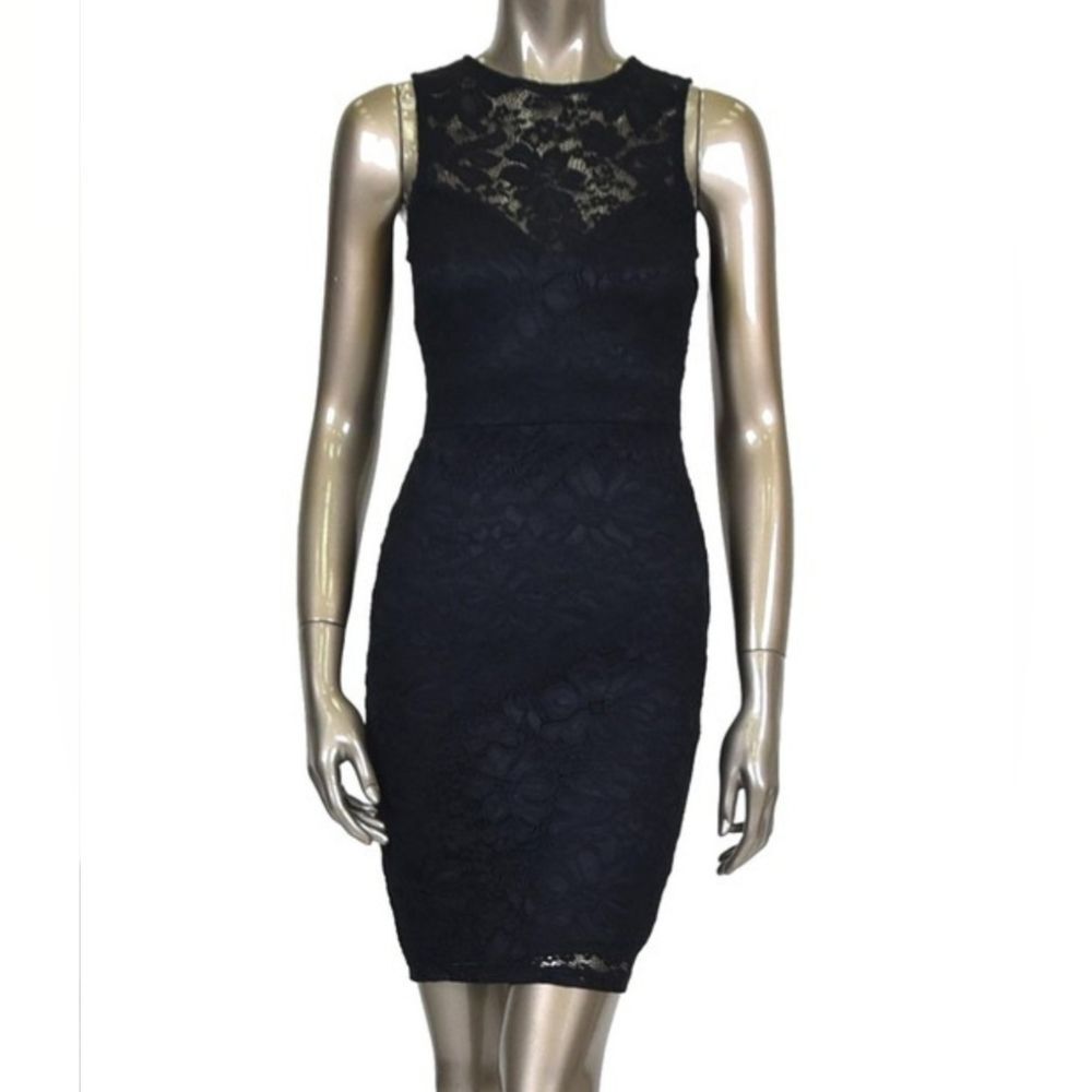 Black Lace Mini Dress - Picture 3 of 6